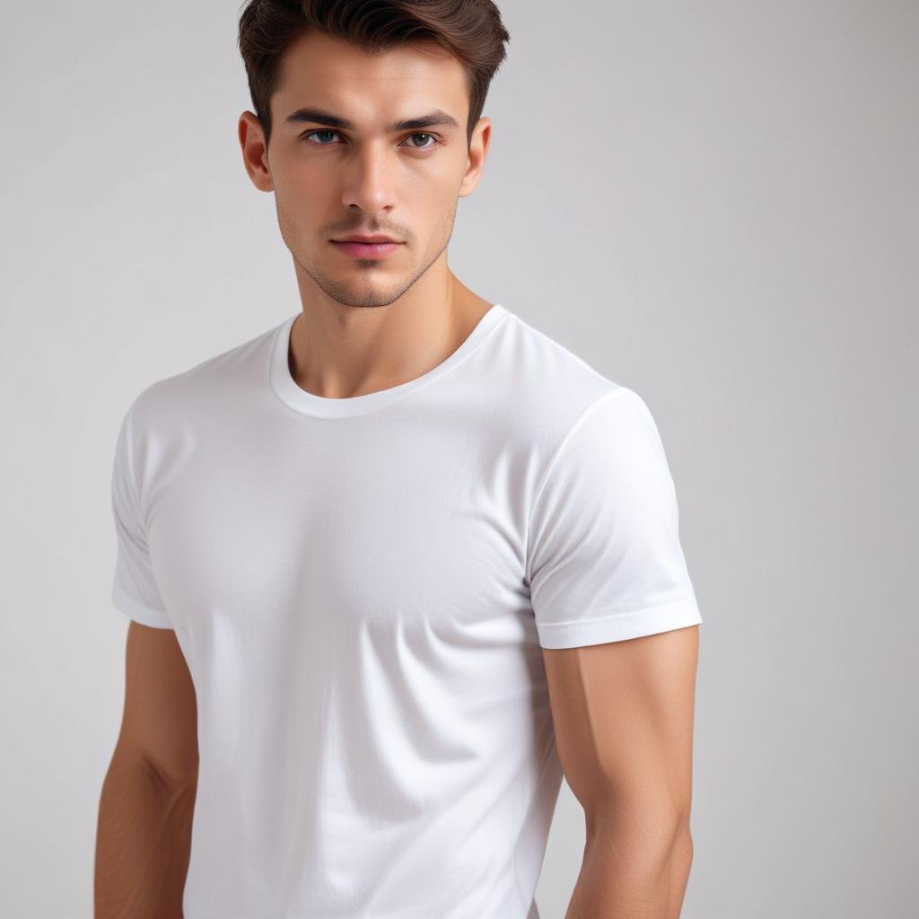 Erkek Basic Beyaz Tişört